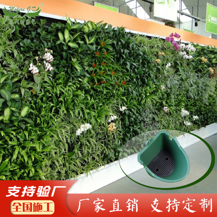绿色植物墙架子组合塑料马蹄盆自动灌溉阳台壁挂绿植墙立体花架