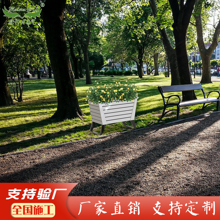 立体绿化垂直花箱组合PVC观赏塑木花箱道路街道美化装饰花盆