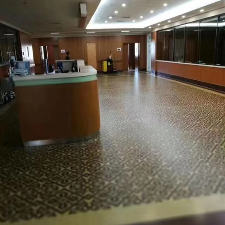 厂家现货2mmPVC塑胶地板 耐磨医院学校车间办公室塑胶PVC地板地胶