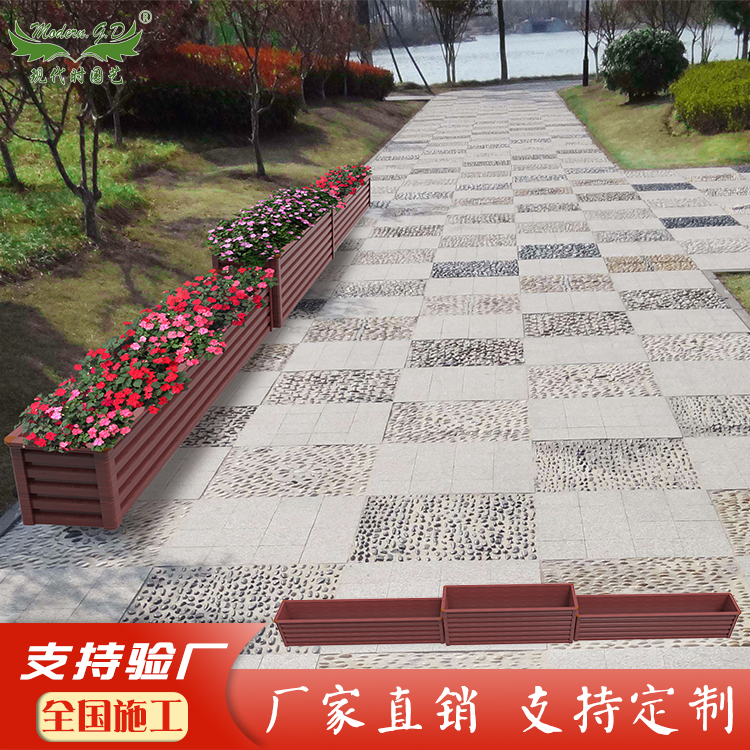 源头厂家 铝合金长方形护栏道路隔离组合花箱长短高低种植槽