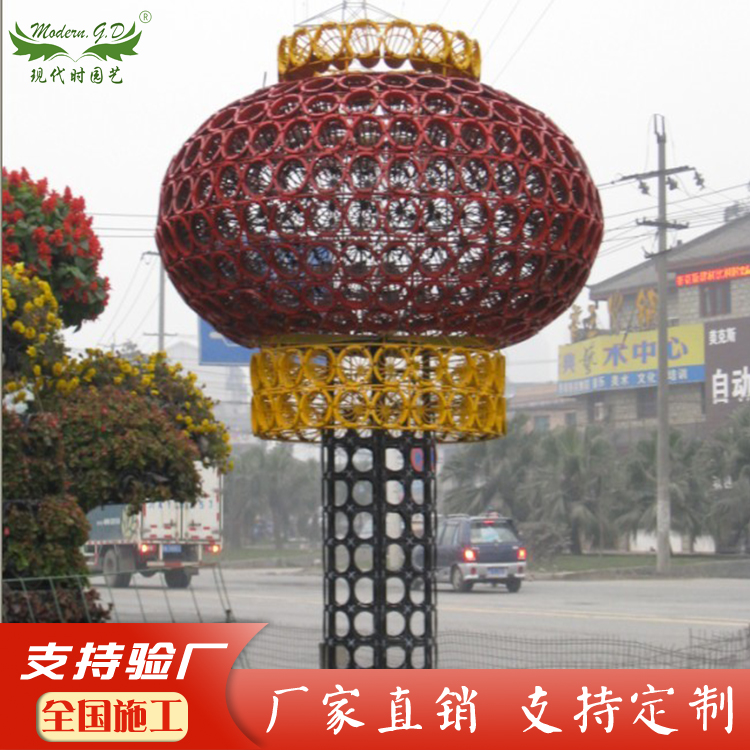 大灯笼植物造型立体绿化垂直园艺花卉造型室外绿植景观造型