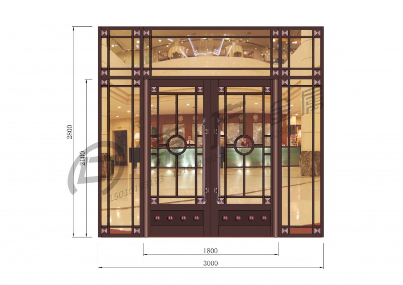 肯德基玻璃门铝合金型材门 隔热肯德基门铝合金平开门 厂家直销