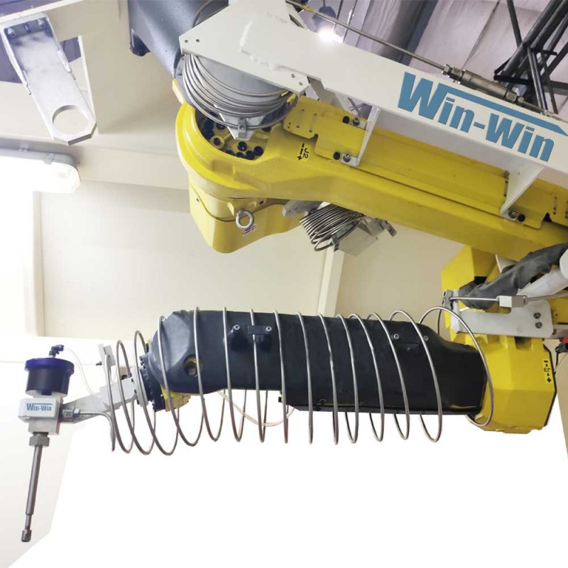 双机器人高压水切割系统汽车顶棚地毯内饰件切割