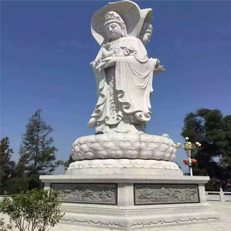 石雕菩萨 定制石雕观音 石雕人物 汉白玉观音 石雕观音价格