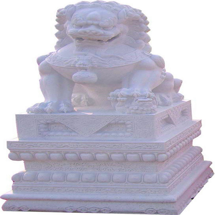 石雕狮子  看门镇宅家用石狮子 批发石雕 晚霞红狮子