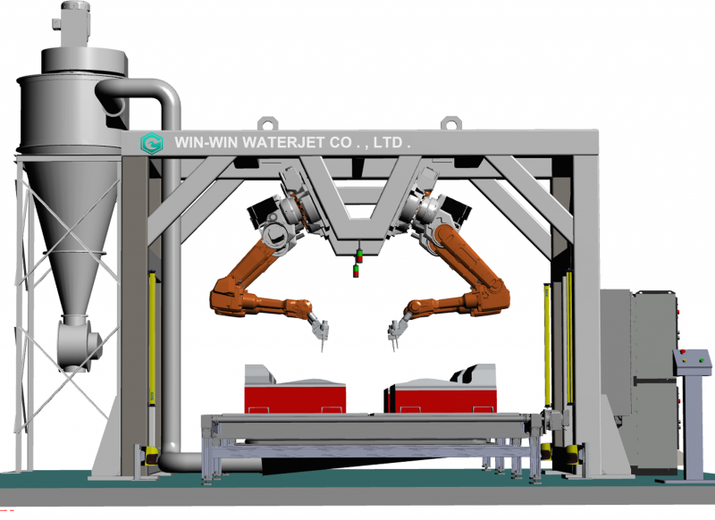 智能六周水刀，六轴机器人水切割设备