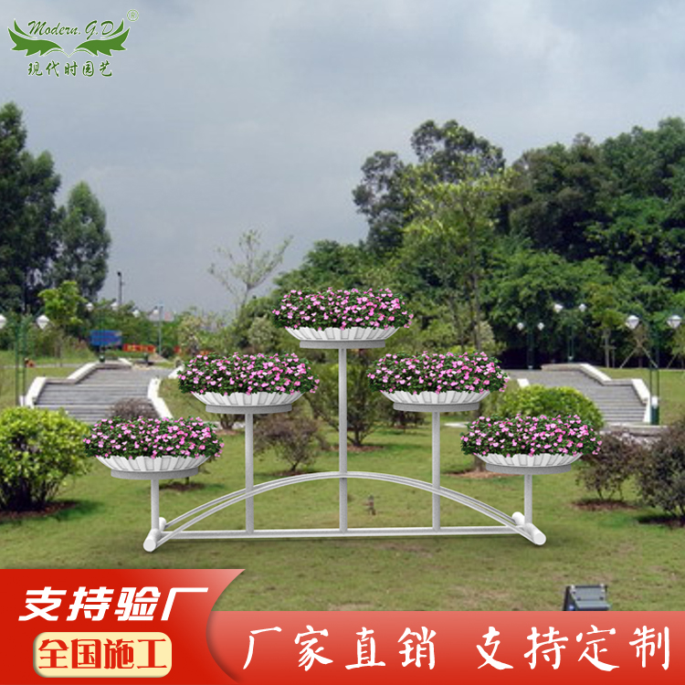 彩虹桥立体花架铁艺景观组合花器公园花架广场花架市政景观花架