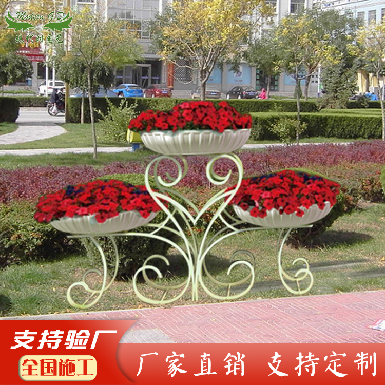 现代时园艺道路种植景观花池/钢筋艺术花器/市政绿化/厂家直销