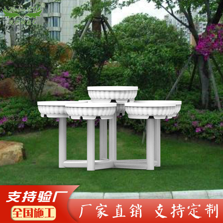 鸿运6盆街景装饰落地式铁艺花架子空中多层花盆蓄水户外厂家直销