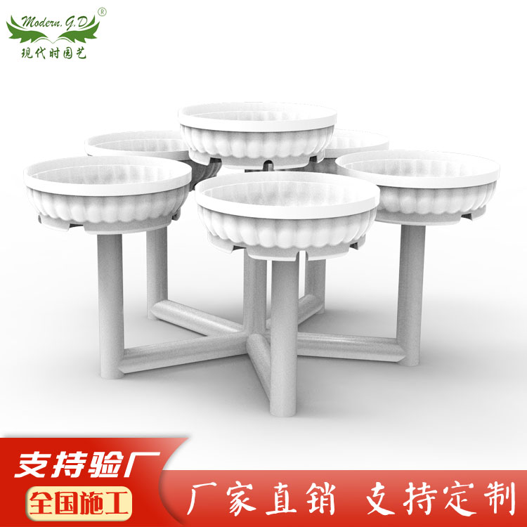 鸿运6盆街景装饰落地式景观花架子空中多层花盆蓄水户外厂家直销