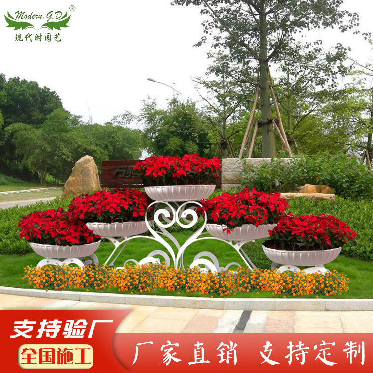 祥云花架道路种植铁艺花架 花器厂家 立体组合花架 厂家直销