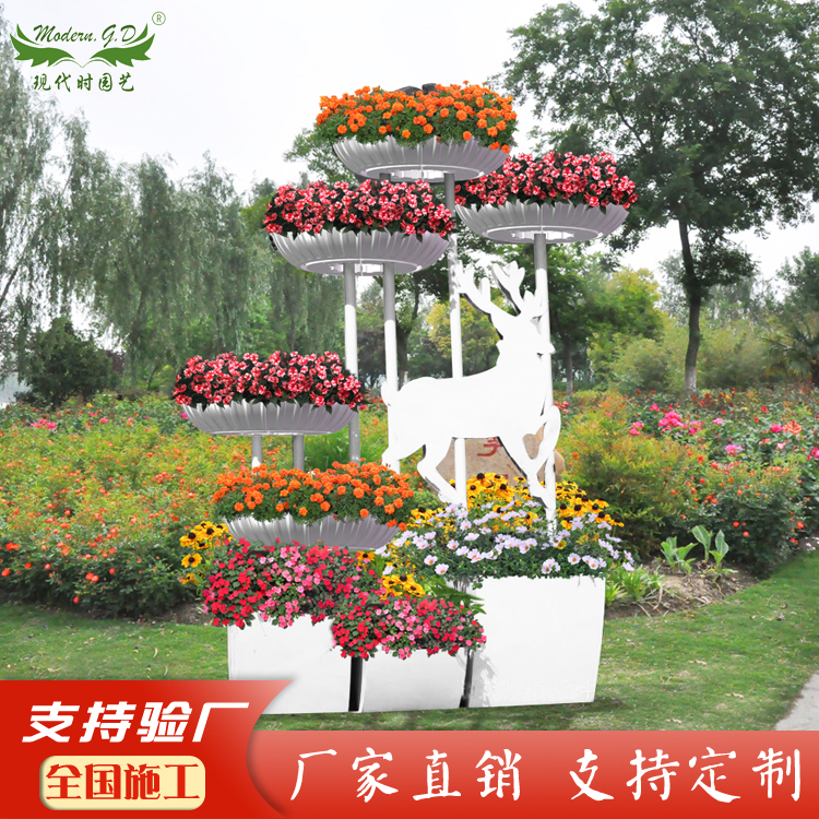 万物生动物景观花器组合花器造型驯鹿景观垂直立体绿化可定制
