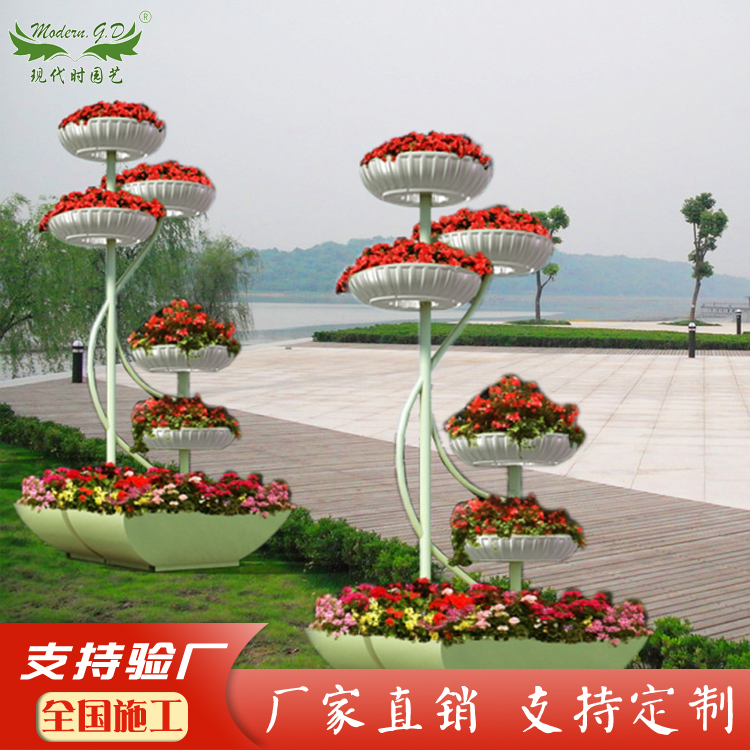 源头厂家供应园林景观花器立体绿化花器室内外公园绿化造型
