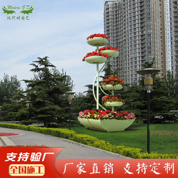 源头厂家供应婀娜多姿园林景观花器 室外花架 景观花架厂家