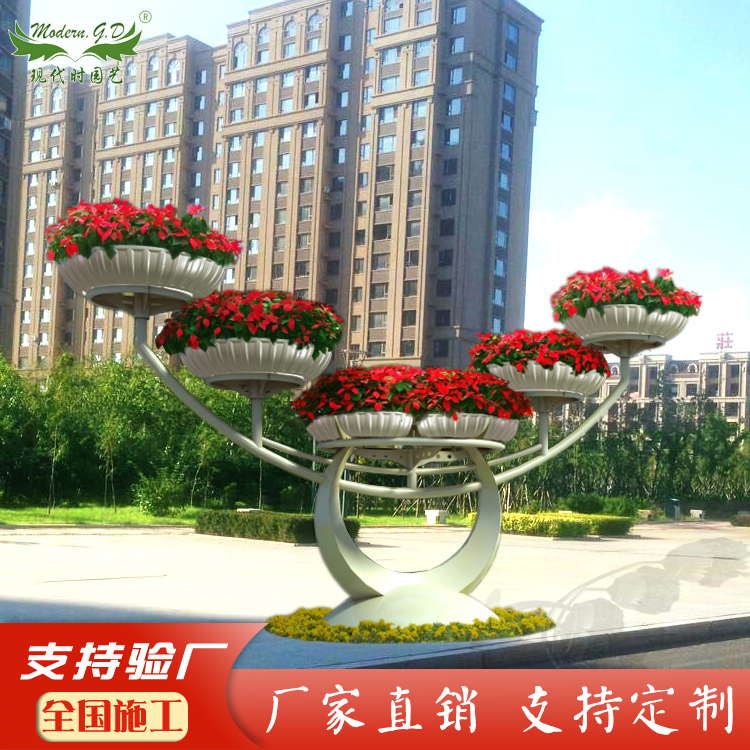 大型道路景观立体铁艺花架售楼处公园庭院景观立体造型欧式花坛