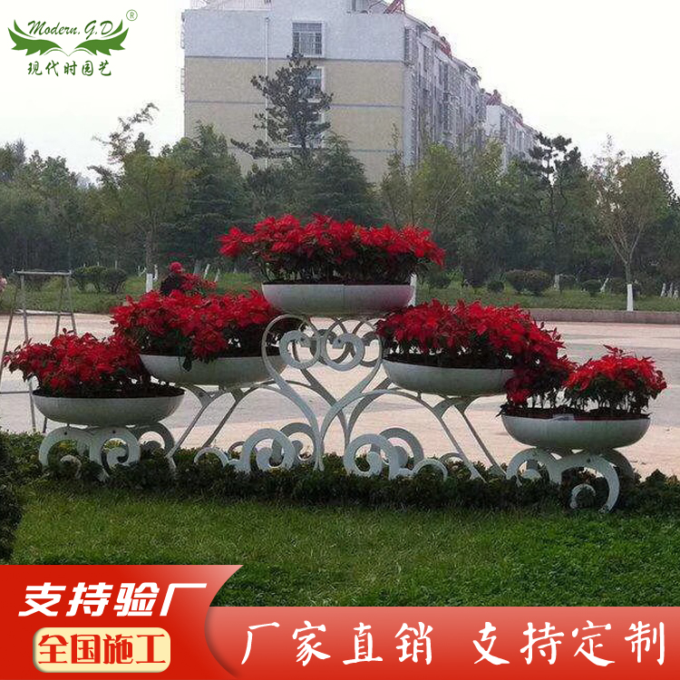 现代时园艺龙纹新祥云景观铁艺道路种植花架户外落地花架造型厂家