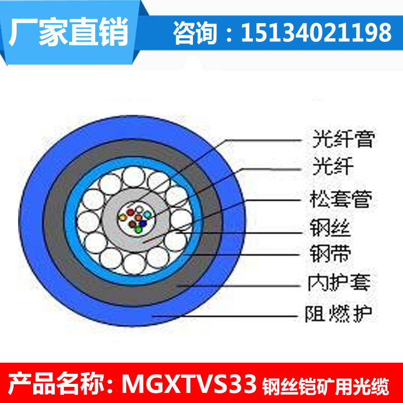矿用光缆MGTSV33/mgts33-12B1煤矿用阻燃光缆