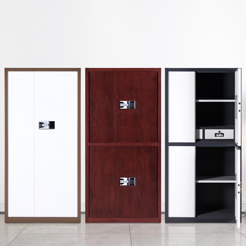 保密柜指纹电子密码锁文件柜办公资料档案铁皮柜保险柜矮储物柜子