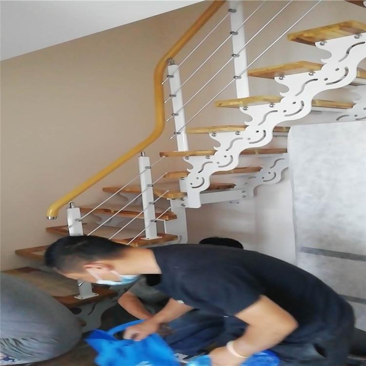 爱尔家 室内钢木楼梯栏杆 钢木楼梯款式