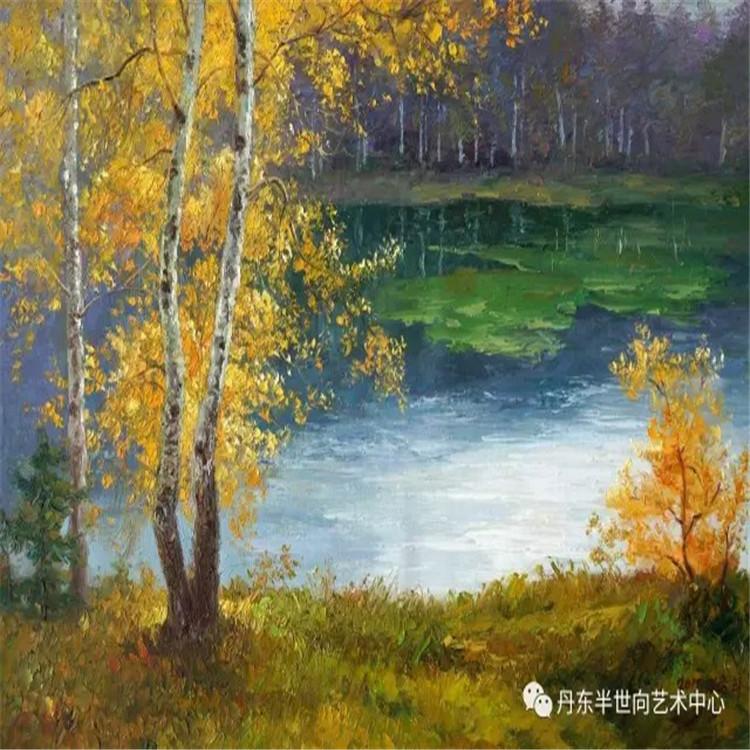 朝鲜画 朝鲜油画价格 金松姬（一级画家）《春华秋实》 65x46   