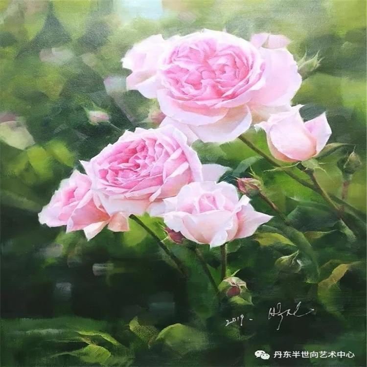 朝鲜画 朝鲜油画价格 朴镇（一级画家） 《温如春熙》  72x52_