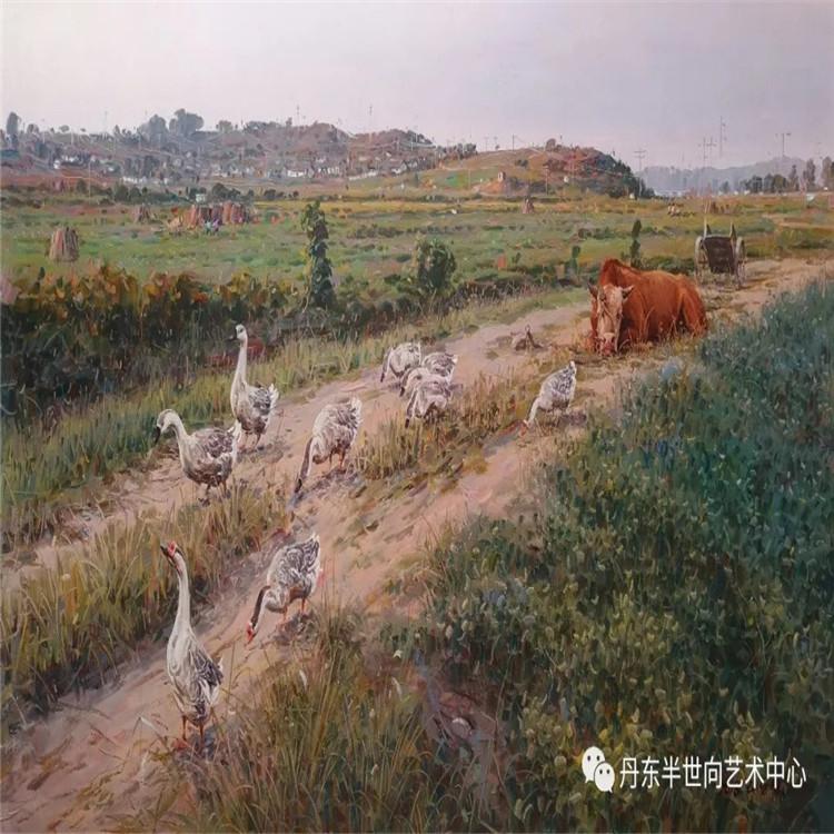 朝鲜画 朝鲜油画价格 李善明（一级画家）《气宇轩昂》 98X60    