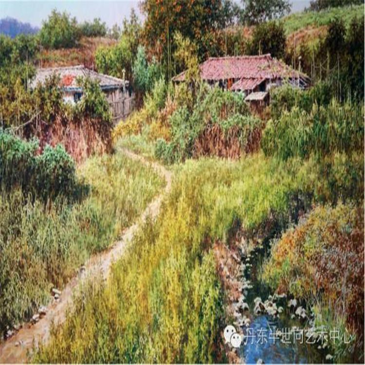 朝鲜画 朝鲜油画价格  金成哲（一级画家）《回家的路》90X60