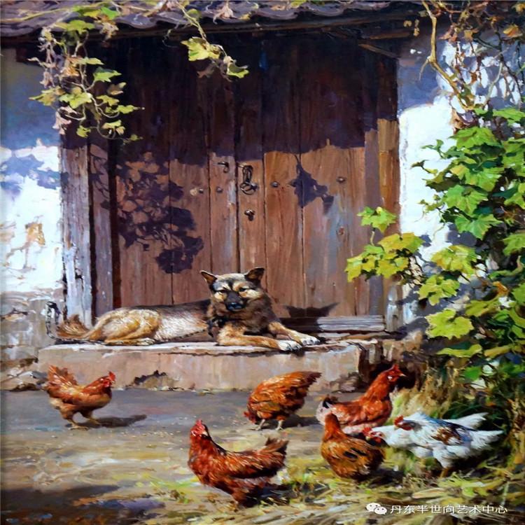 朝鲜画 朝鲜油画价格 金成哲（一级画家）《归园田居》90x61  