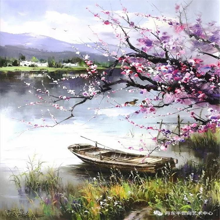 朝鲜画 朝鲜油画价格 韩光勋（功勋艺术家）《春风十里》94x64