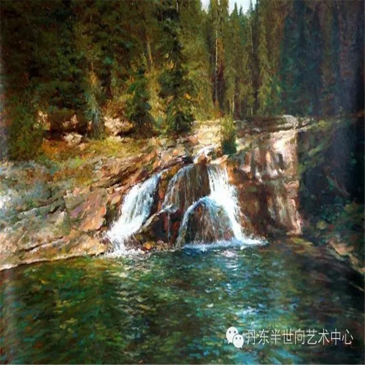 朝鲜画 朝鲜油画价格 李元哲（功勋艺术家）《光与影》112x80   