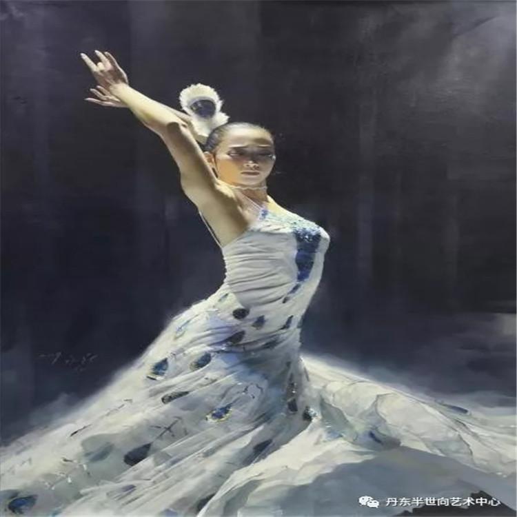 朝鲜画 朝鲜油画价格 黄哲（功勋艺术家）《雀之灵》162x106