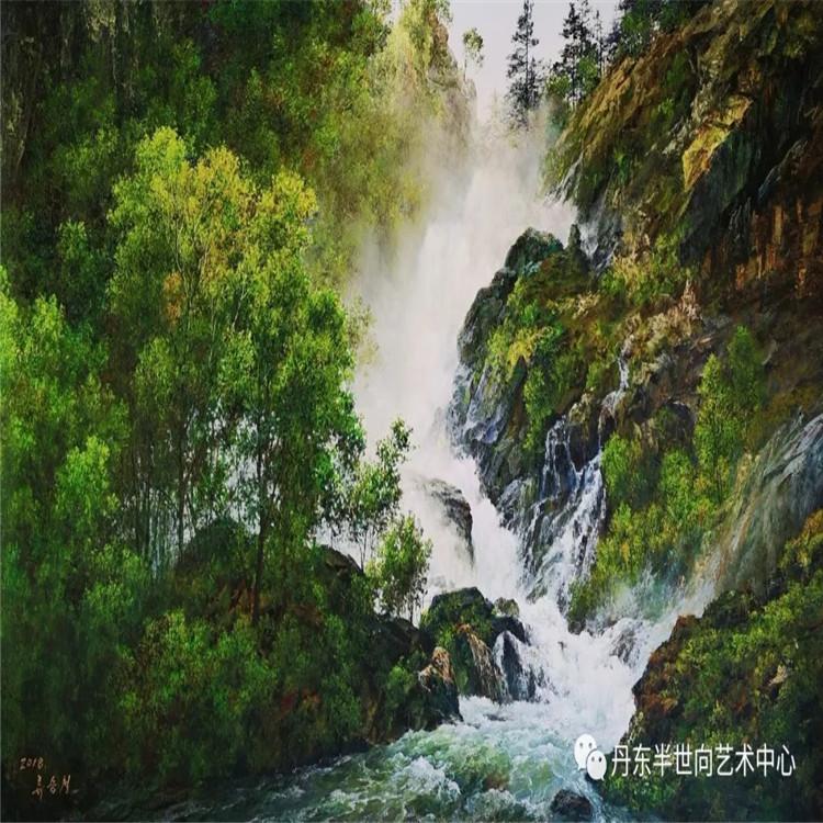 朝鲜画 朝鲜油画价格 柳成哲（一级画家）《生生不息》162X99  