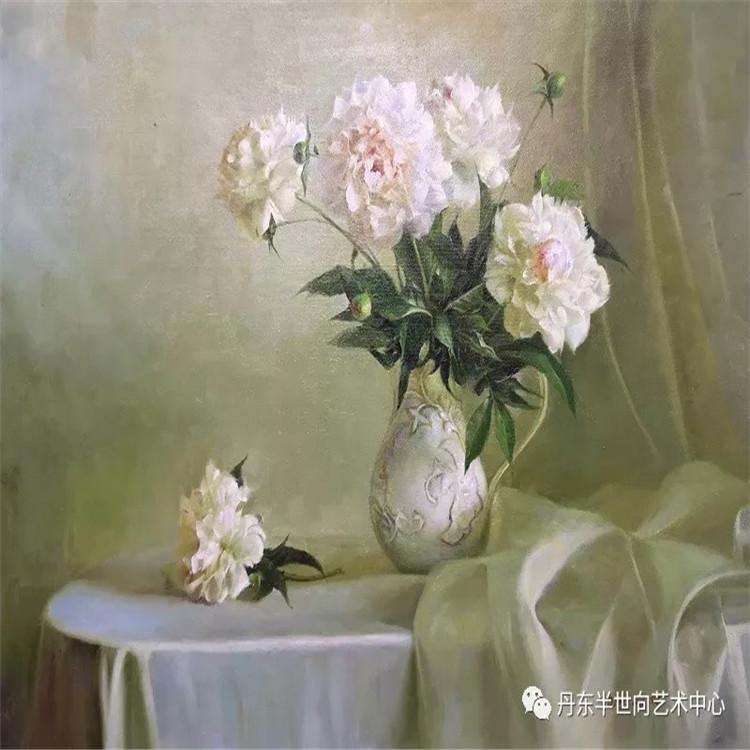 朝鲜画 朝鲜油画价格 英玉（一级画家）《清雅绝尘》73x54