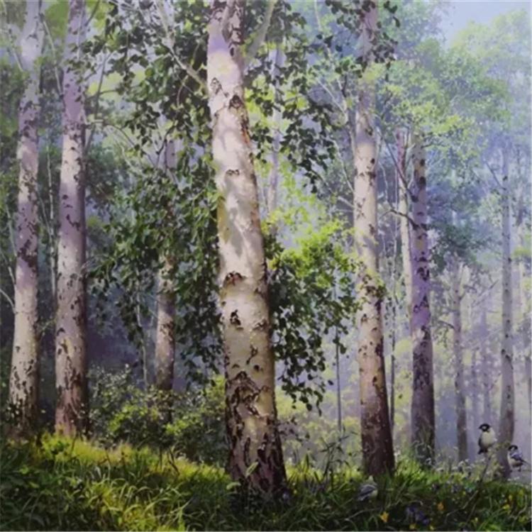 朝鲜画 朝鲜油画价格 崔东日（一级画家）《春色满园鹊语欢》260x120