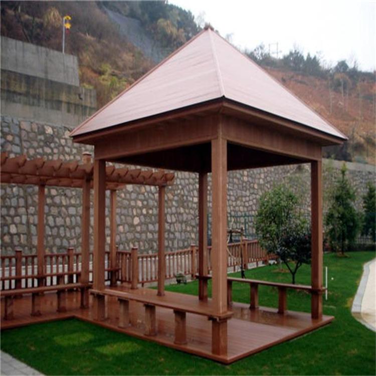 定制安装木塑凉亭 户外公园景区新中式塑木亭子