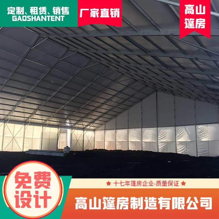 仓储篷房搭建 跨度大 人字篷房 跨度达70米 铝合金材质 耐用