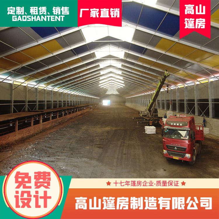 厂家搭建 仓储篷房 砂石存储 铝合金框架 pvc篷布防火阻燃 搭建快 可移动