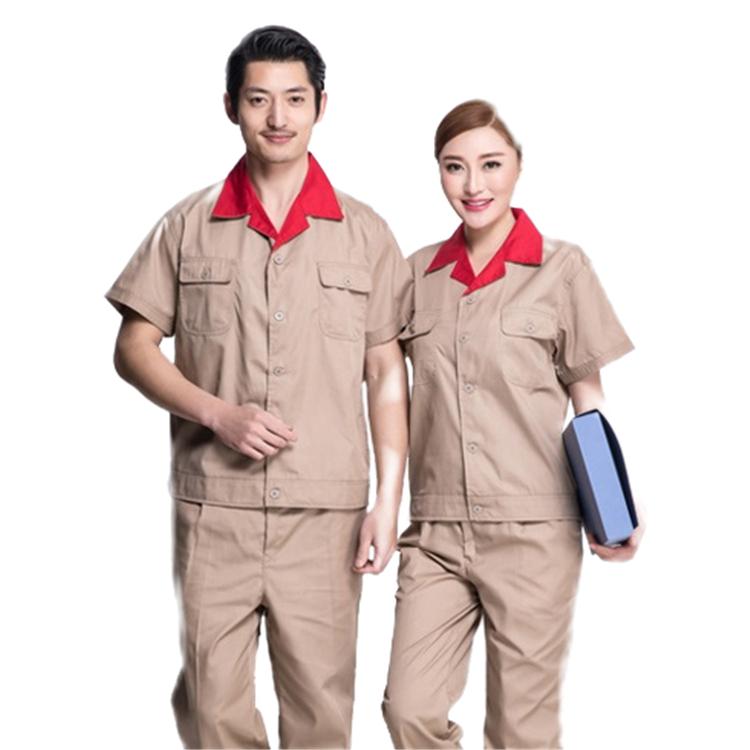 湿排汗短服短袖工作服 工厂定制款 车间劳保服套装