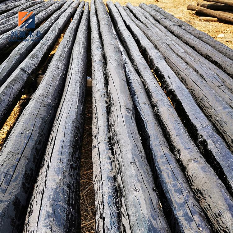 油木杆8米13公分 油木杆生产厂家  辽宁鸿源信誉保证