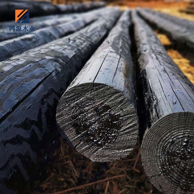 油木杆8米13公分 油木杆生产厂家  辽宁鸿源信誉保证