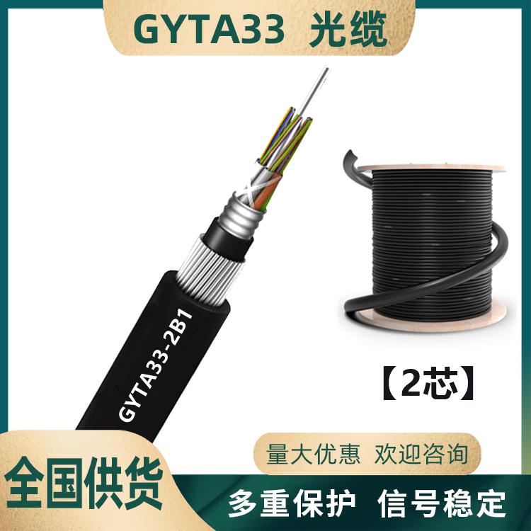 GYTA33光缆2芯 单铠装管道2芯单模光缆 GYTA-2B1国标光纤 厂家直销