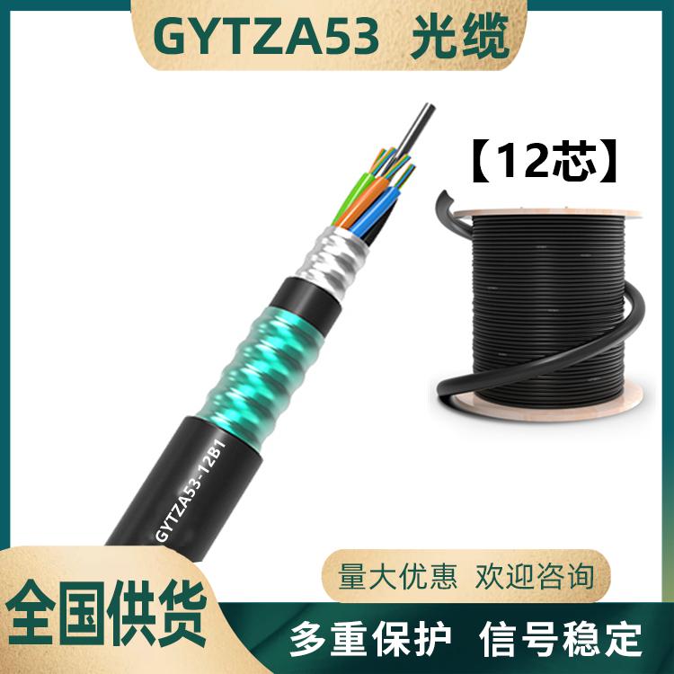 GYTZA53-12B1层绞式阻燃双铠装光缆 直埋高铁直埋GYTZA53光缆