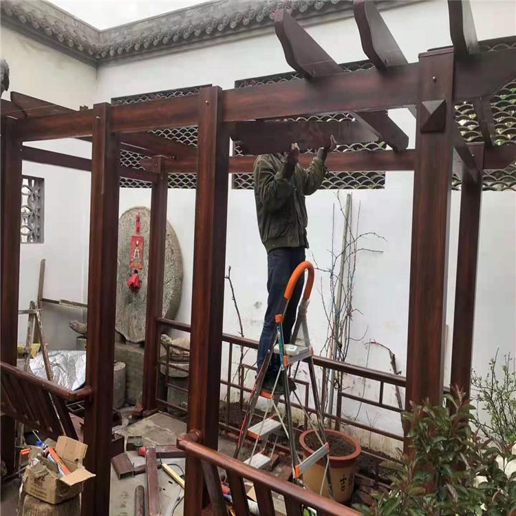 别墅庭院葡萄架葡萄架廊架 防腐木葡萄架凉亭廊架生产厂