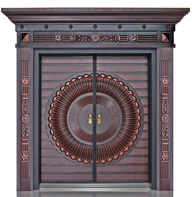 沈阳铸铝门厂家价格 精雕铸铝防盗门 真空入户门