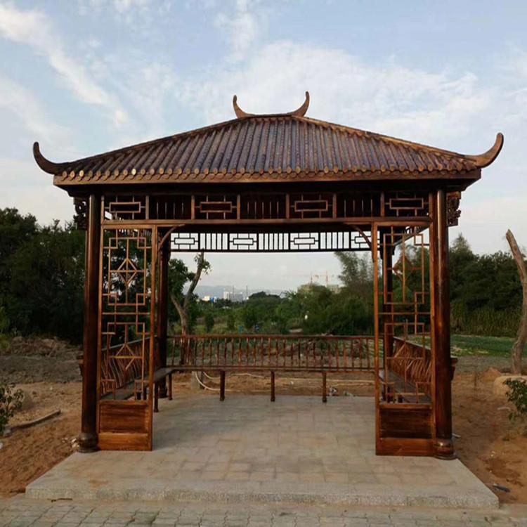 本溪防腐木凉亭 本溪防腐木凉亭 碳化木凉亭 本溪仿古凉亭 