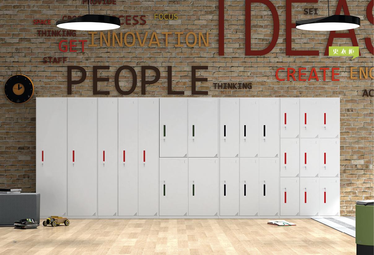 学生更衣柜员工储物柜职员铁皮带锁储存柜健身房更衣室钢制二三六九门宿舍柜子