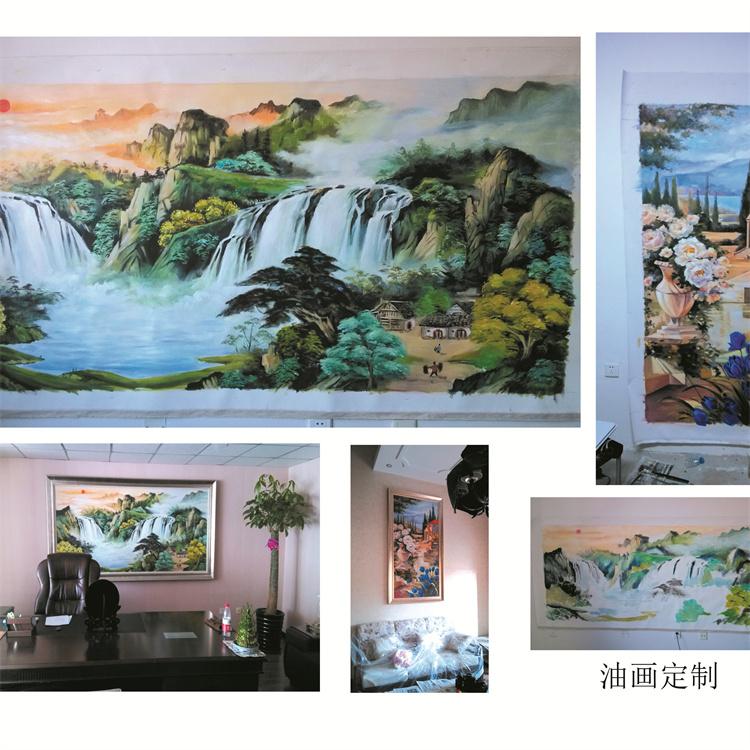 别墅彩绘  可以按照油画进行定制 电视背景墙 苍海墙绘