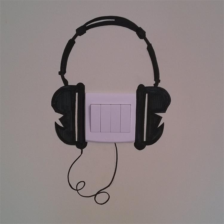 开关插座手绘壁画 苍海墙绘油画定制 走廊背景墙彩绘 