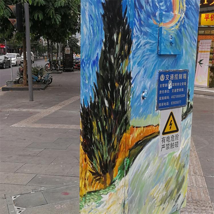 配电箱绘画 电箱彩绘画面清新有趣 让人眼前一亮