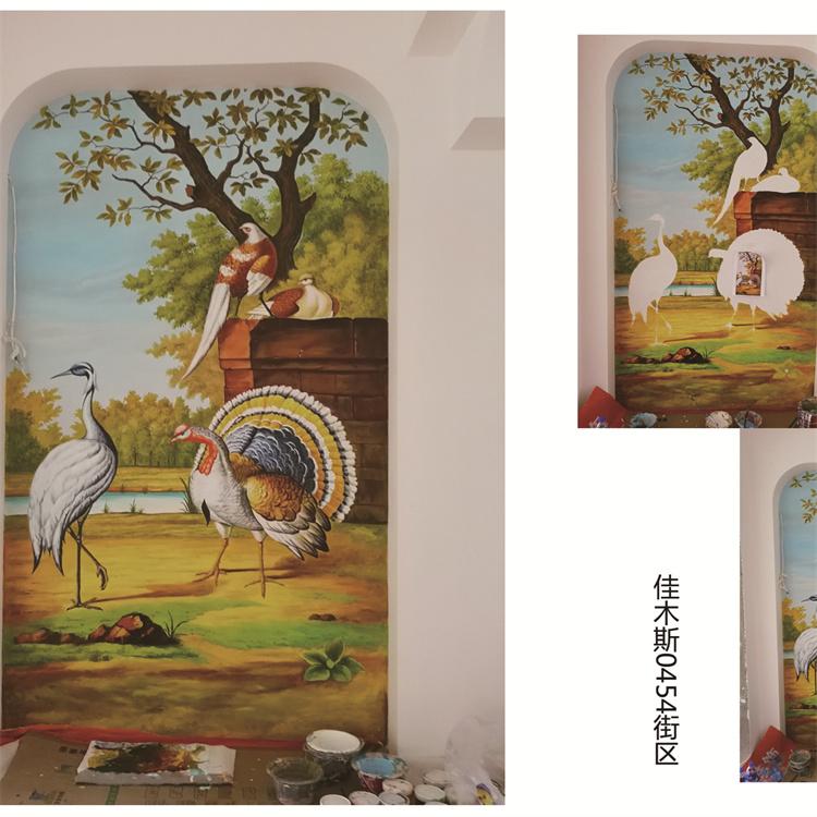 别墅彩绘  沙发背景墙体喷绘  专业团队 来图定制